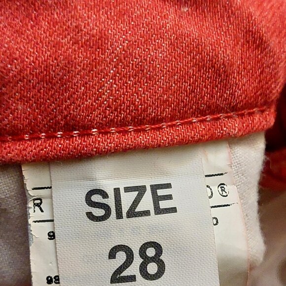 John Richmond Red Denim Capri Cropped Jeans Sz 28 NWT - Picture 9 of 11